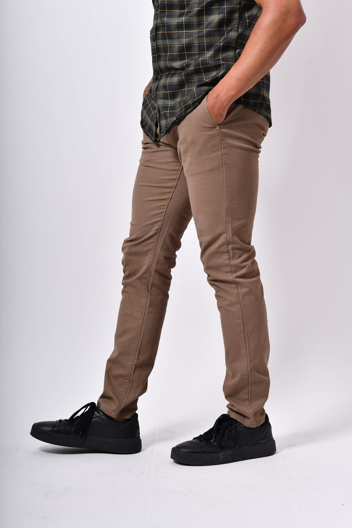 Pantalón  de gabardina skinny - kaki