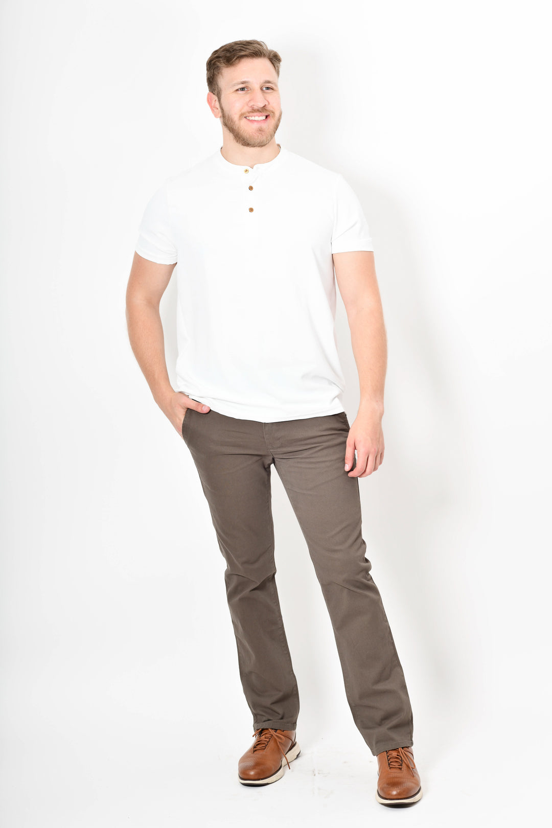 Pantalón de Gabardina - Recto -  Verde Muzgo