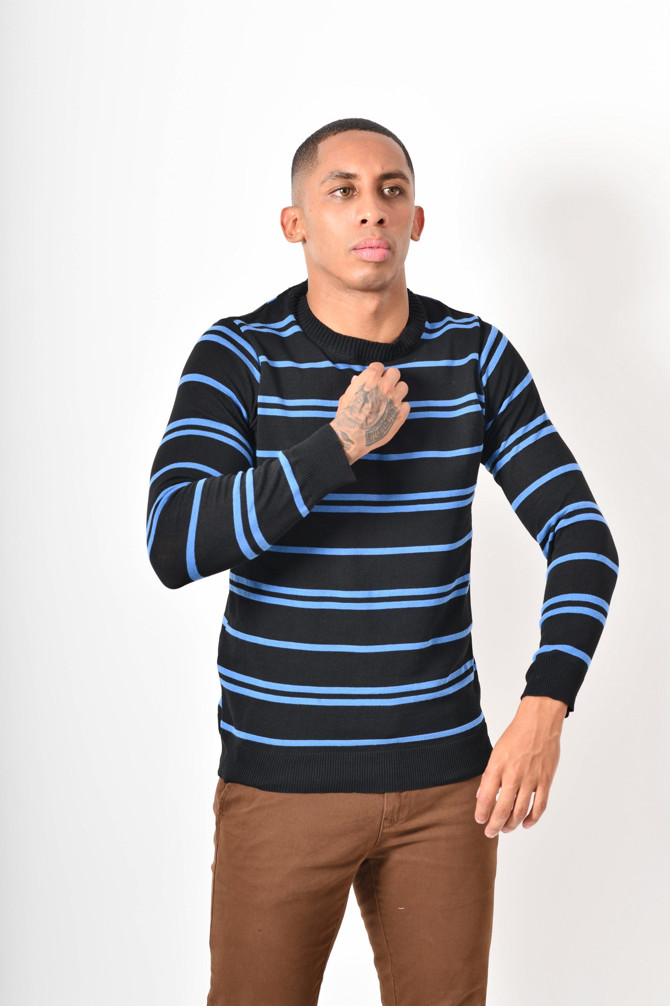 Sueter premium tejido - negro azul