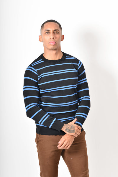 Sueter premium tejido - negro azul
