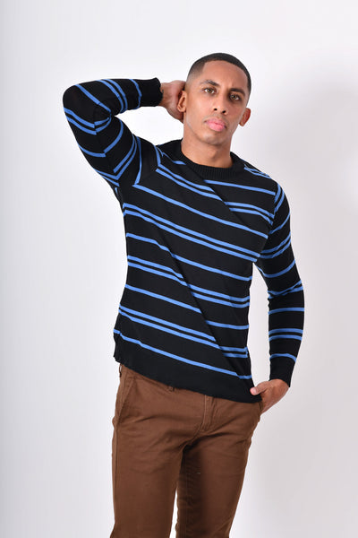 Sueter premium tejido - negro azul