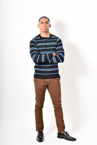 Sueter premium tejido - negro azul