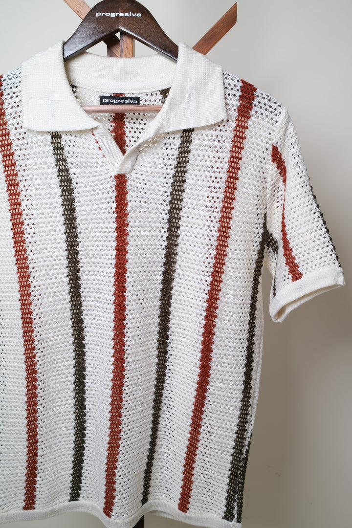 Playera Tipo Polo - Tejida