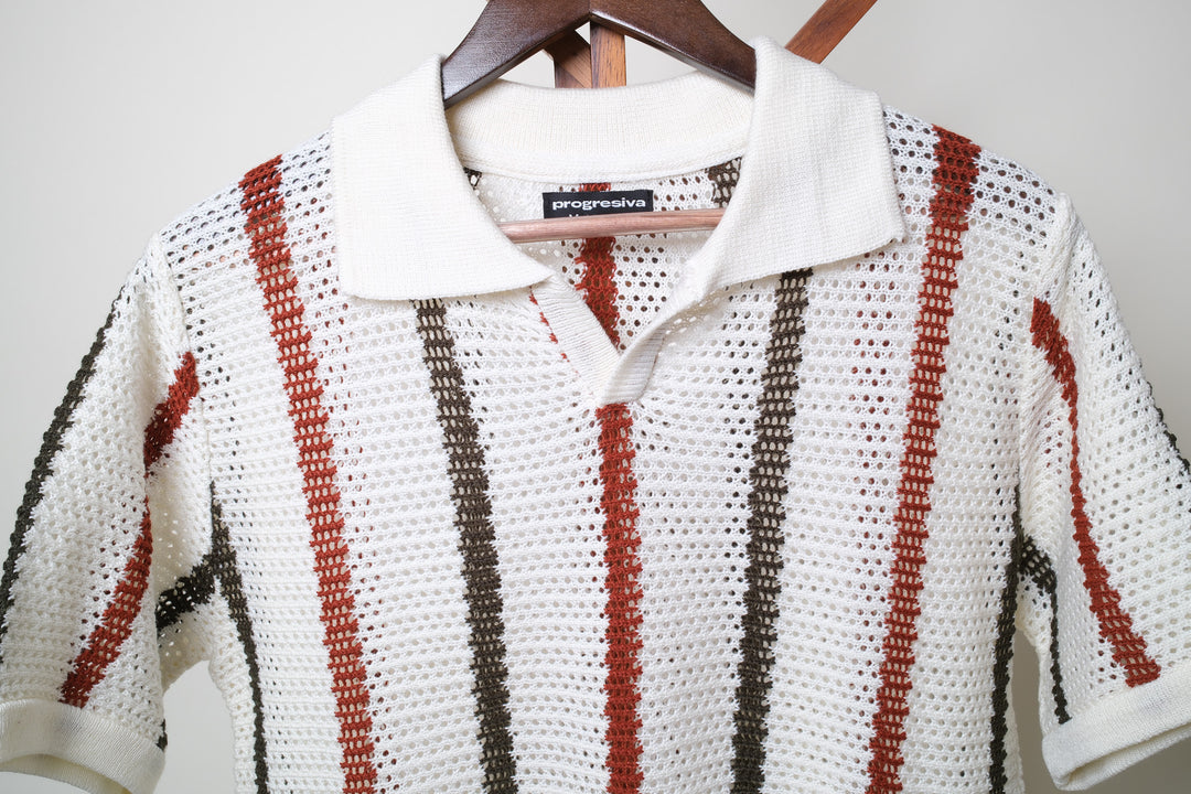 Playera Tipo Polo - Tejida
