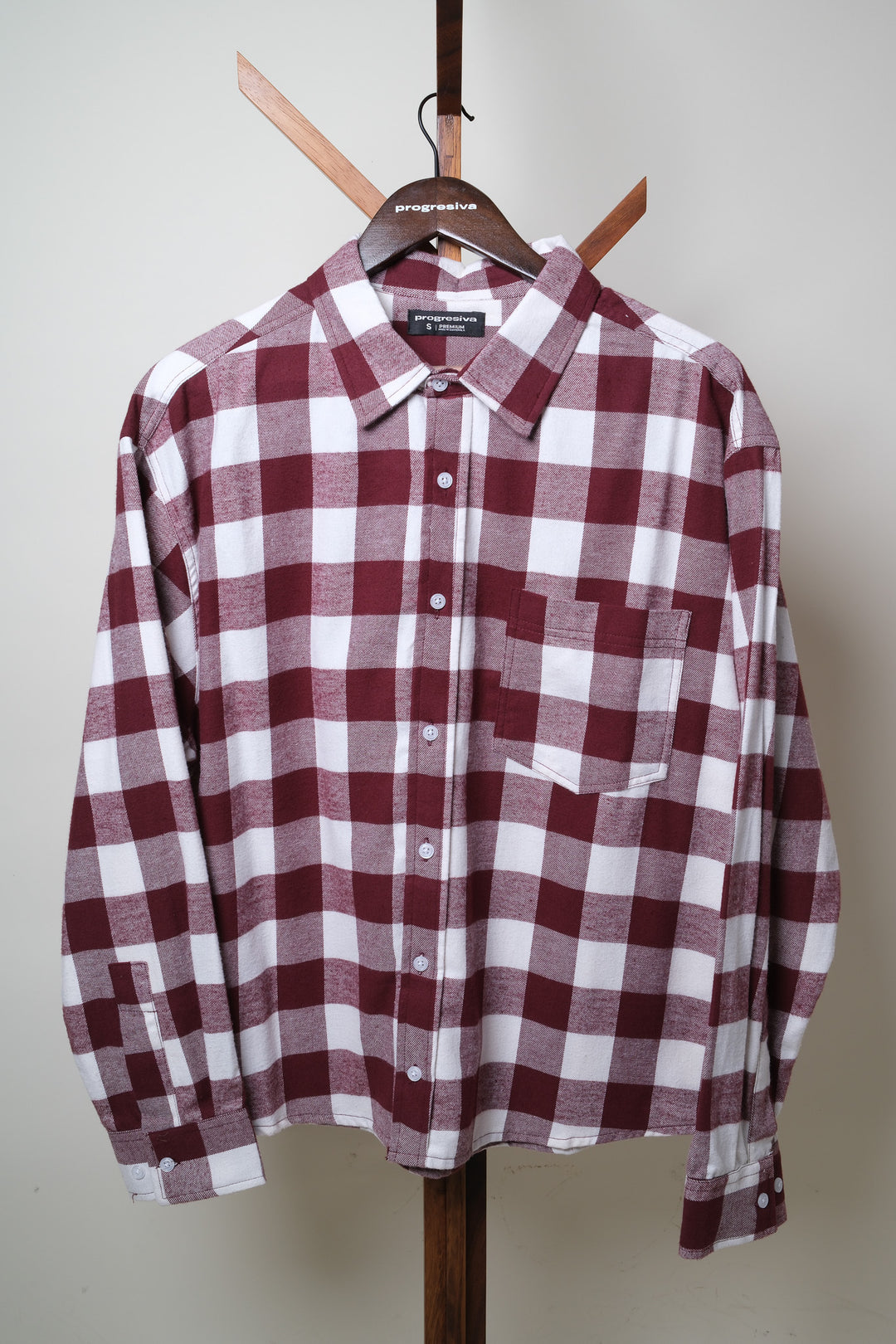 Camisa manga larga cuello normal - cuadros corintos