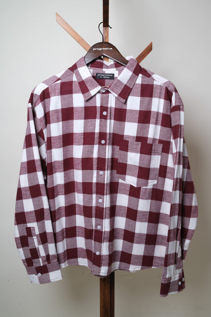 Camisa manga larga cuello normal - cuadros corintos