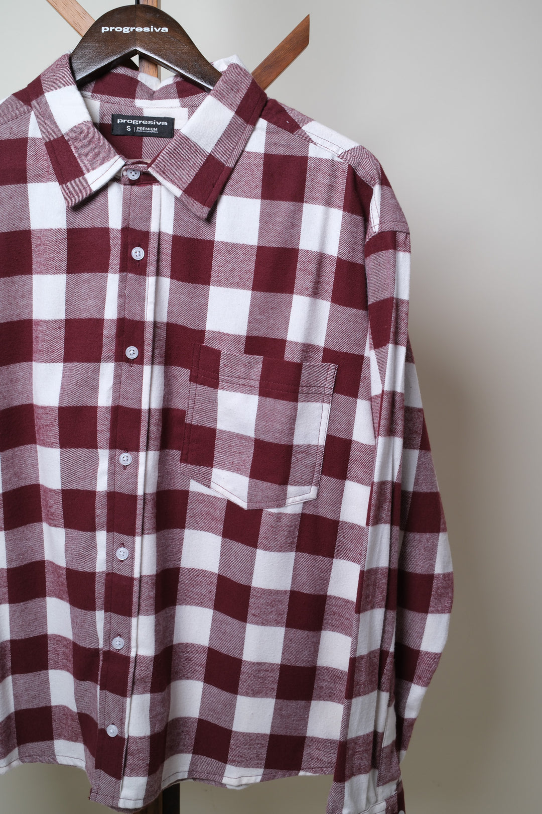 Camisa manga larga cuello normal - cuadros corintos