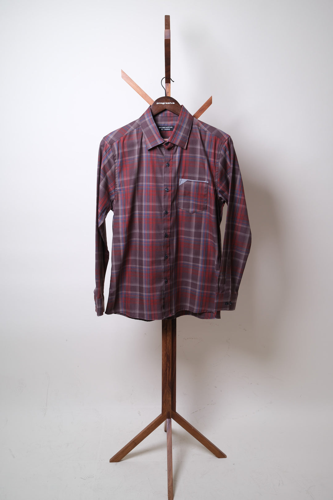 Camisa manga larga cuello normal - corinta cuadros rojos