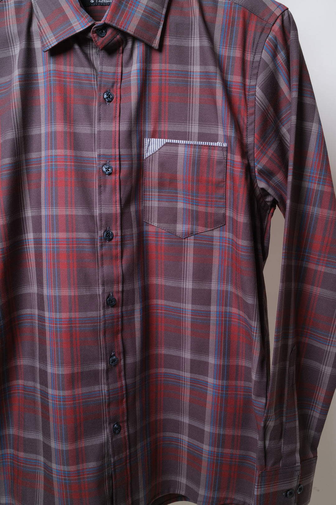Camisa manga larga cuello normal - corinta cuadros rojos