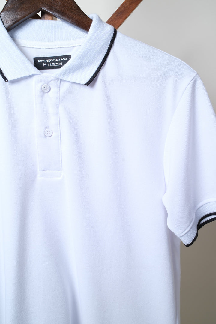 Playera Tipo Polo - blanca