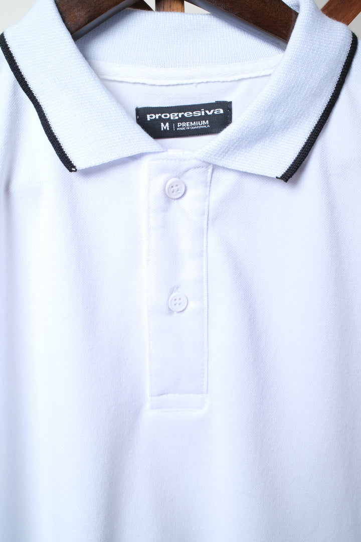 Playera Tipo Polo - blanca