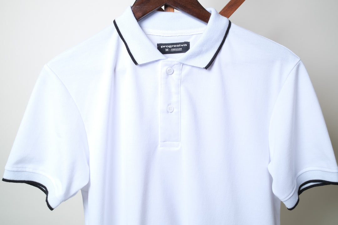 Playera Tipo Polo - blanca