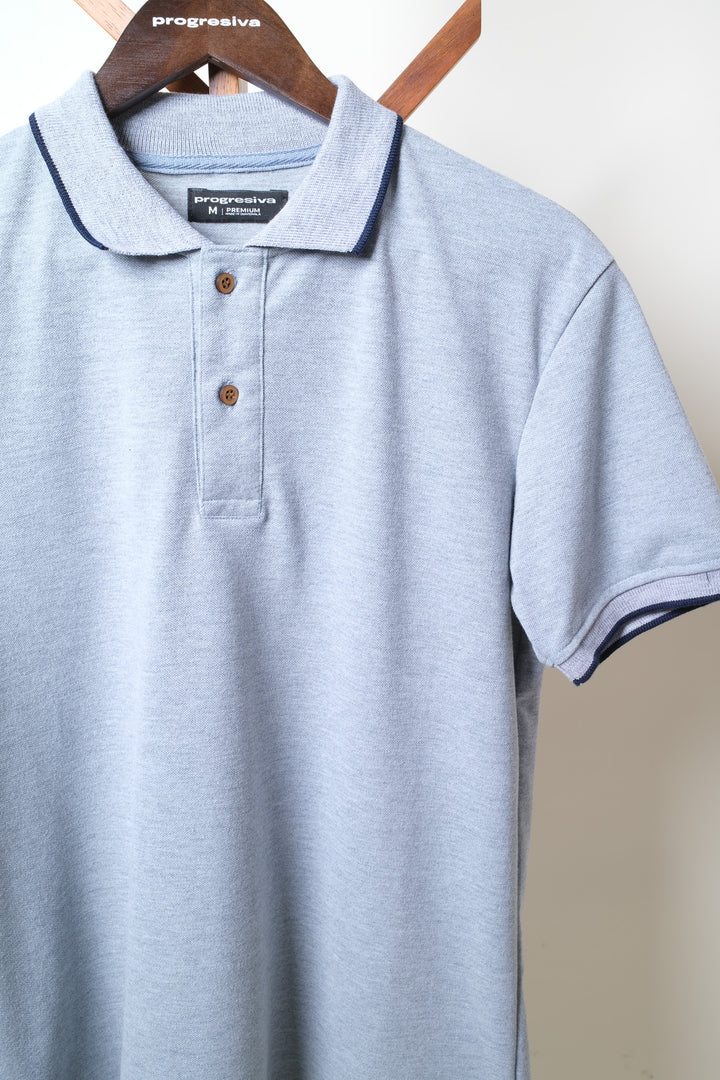 Playera Tipo Polo - gris