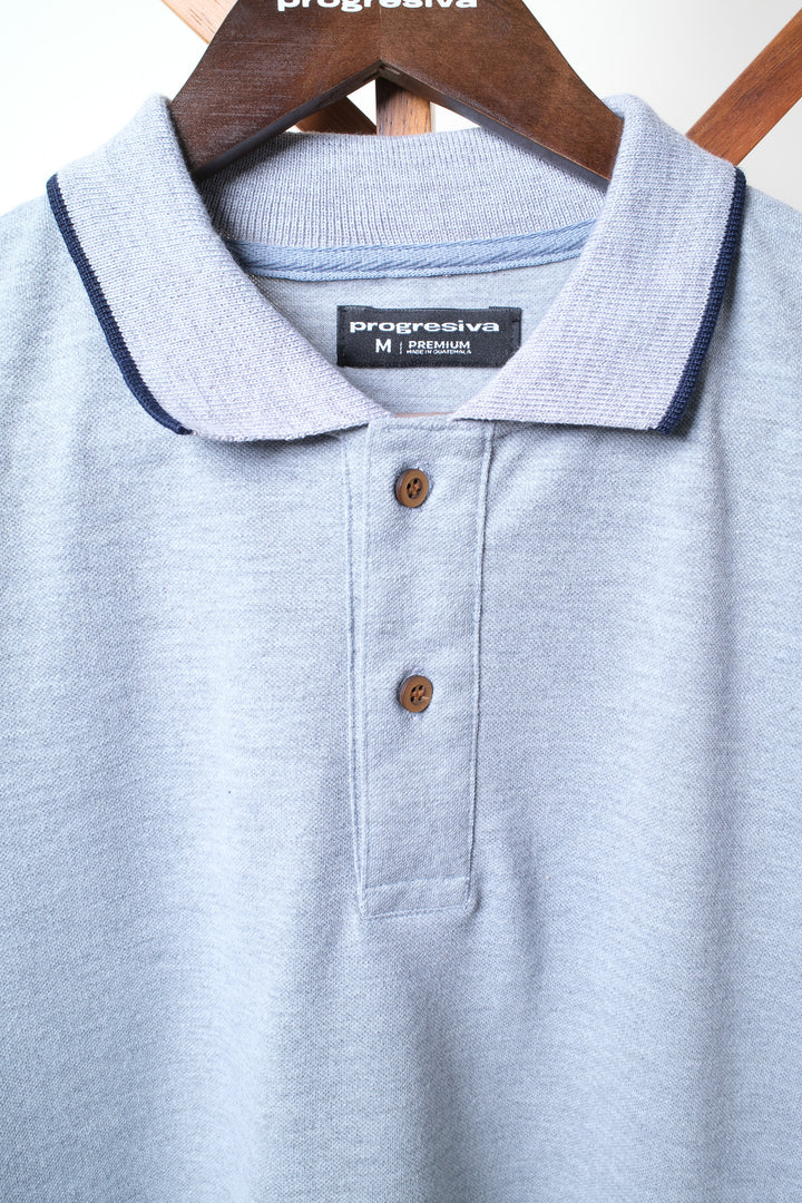 Playera Tipo Polo - gris