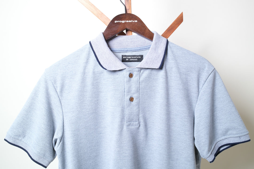 Playera Tipo Polo - gris