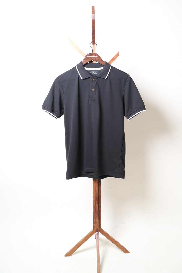 Playera Tipo Polo - negro