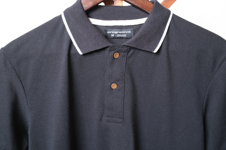 Playera Tipo Polo - negro
