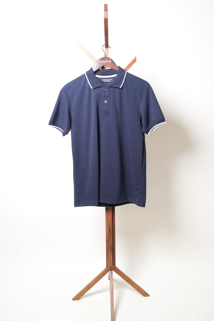 Playera Tipo Polo - azul