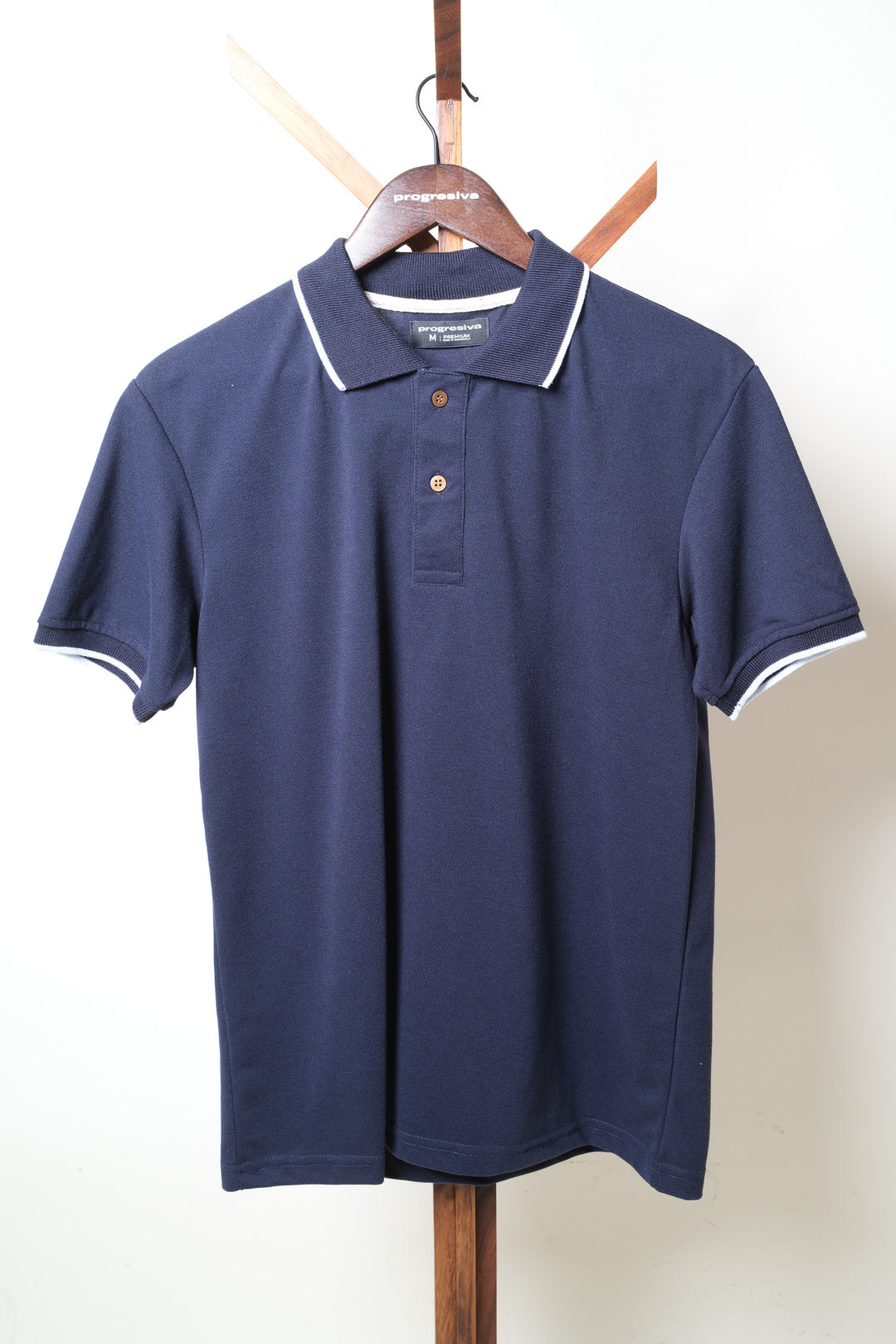 Playera Tipo Polo - azul