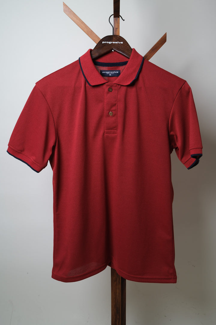 Playera Tipo Polo - ladrillo