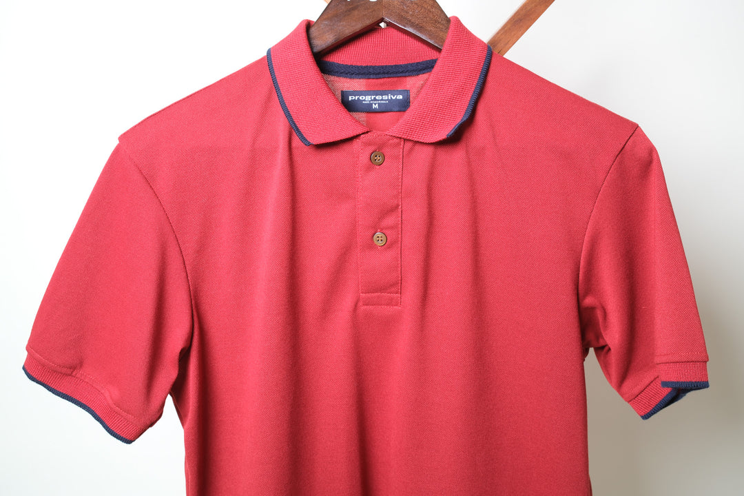 Playera Tipo Polo - ladrillo