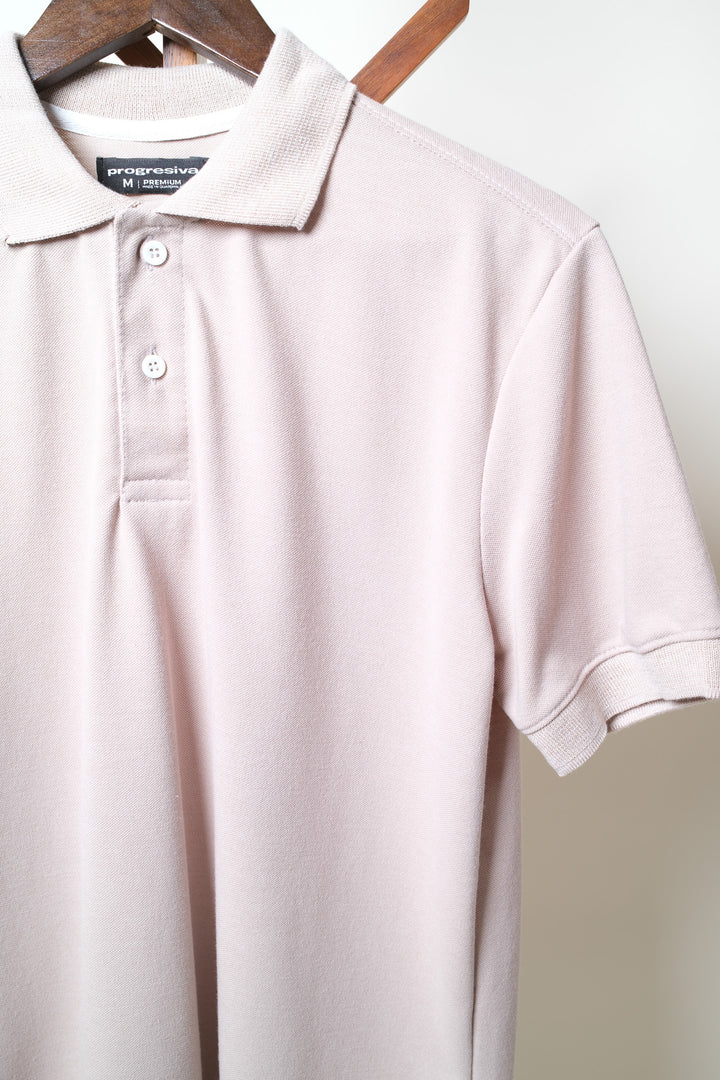 Playera Tipo Polo - beige