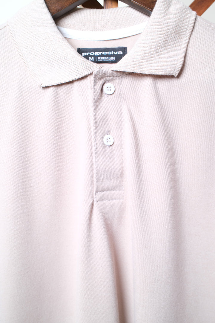 Playera Tipo Polo - beige