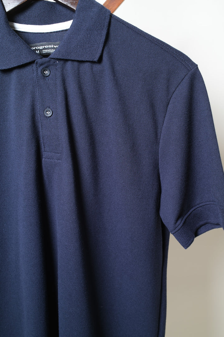 Playera Tipo Polo - celeste