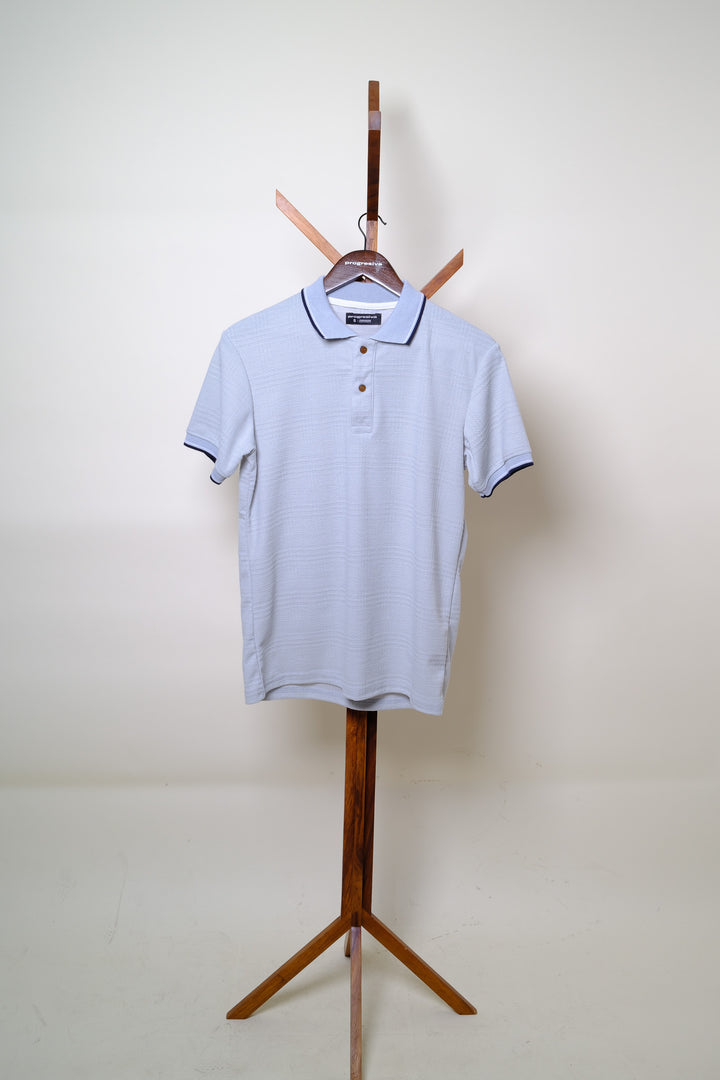Playera Tipo Polo - celeste