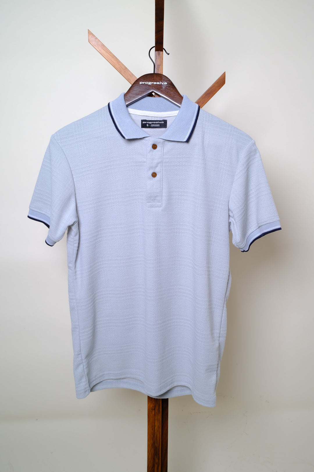 Playera Tipo Polo - celeste