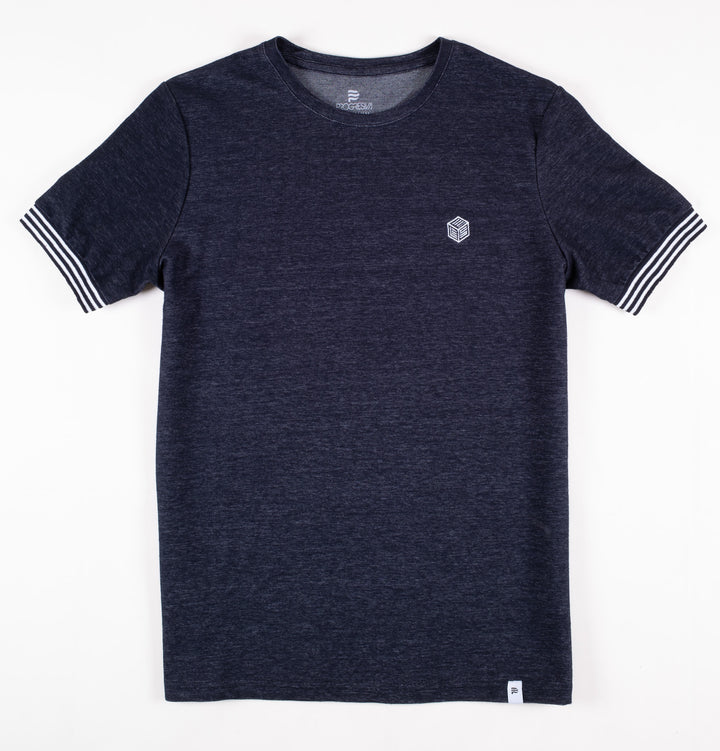 Playera Regular Fit  - azul marino bordado blanco