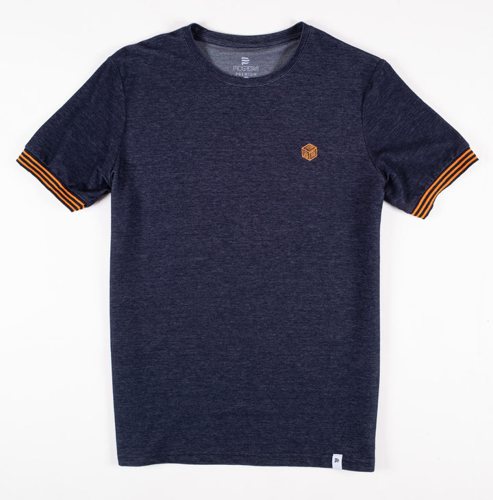 Playera Regular Fit  - azul marino bordado naranja