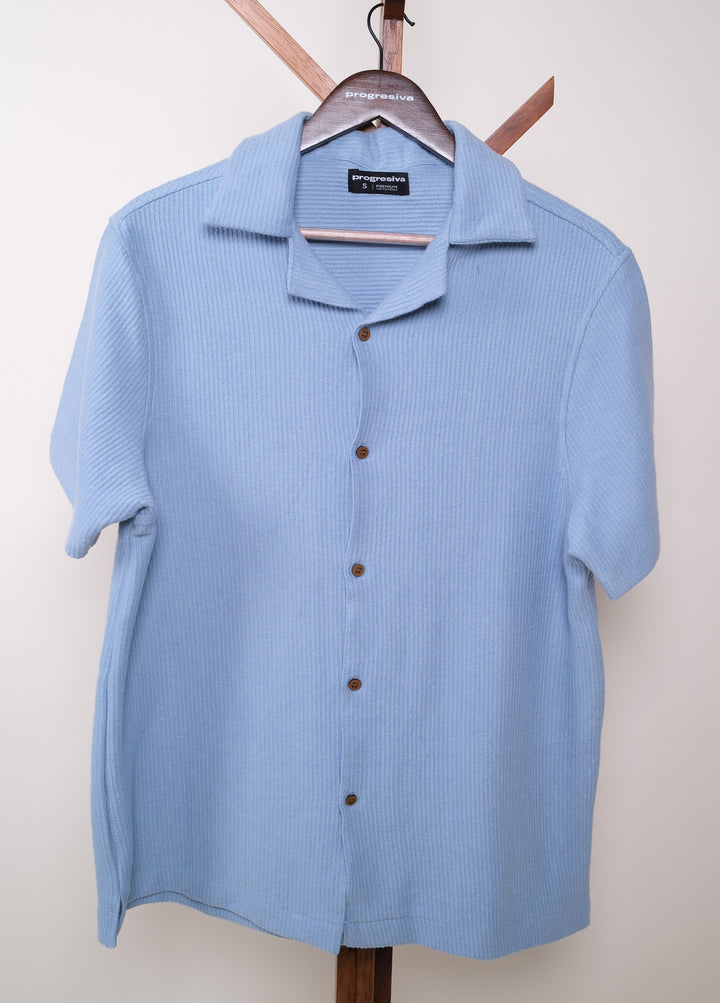 Playera de botones - regular fit - celeste