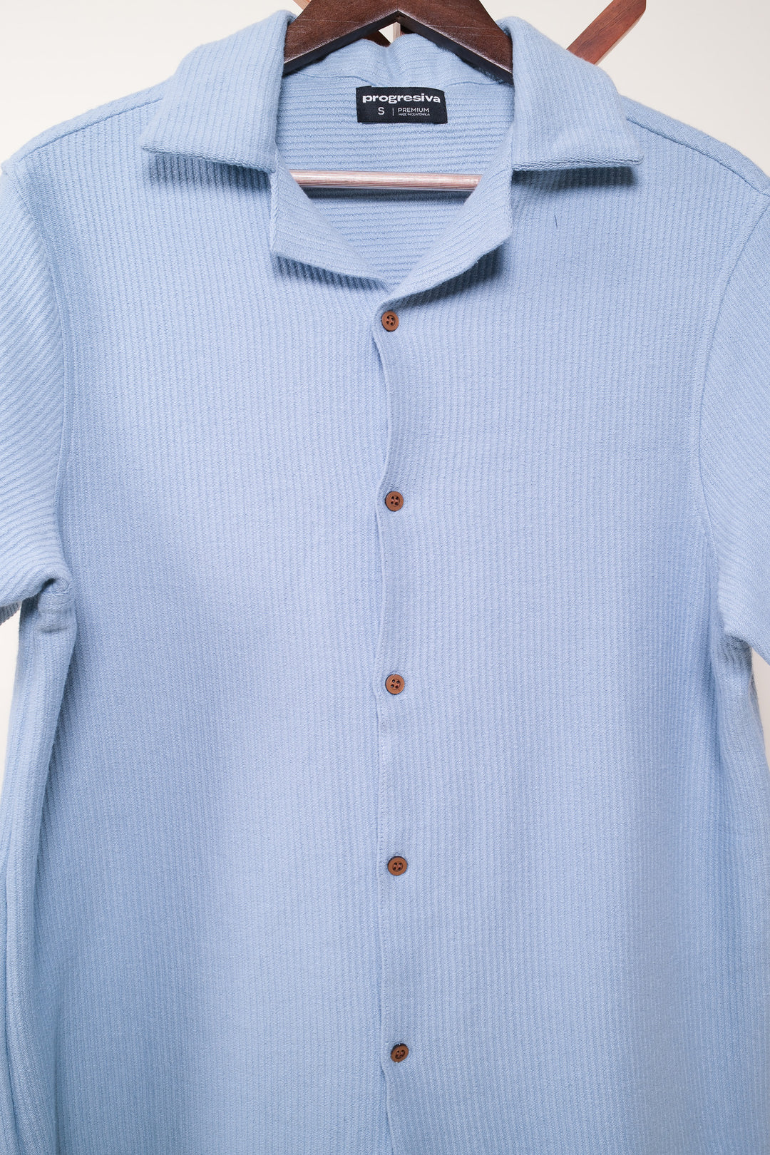 Playera de botones - regular fit - celeste