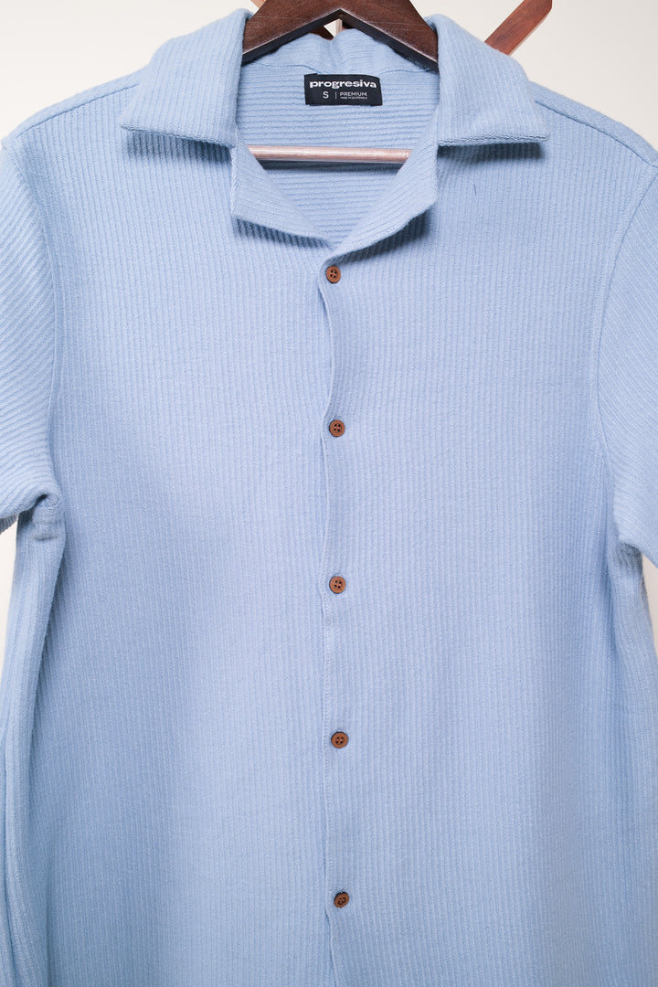 Playera de botones - regular fit - celeste