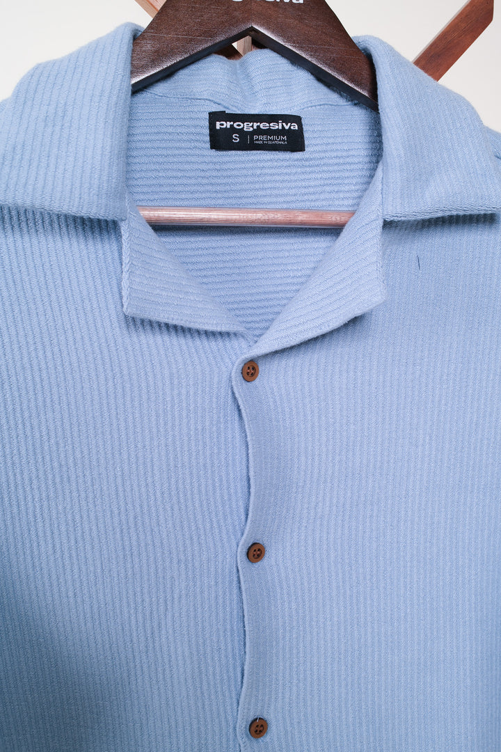 Playera de botones - regular fit - celeste