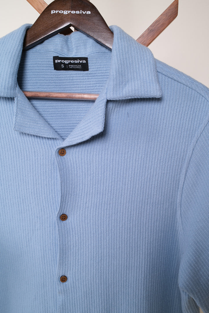 Playera de botones - regular fit - celeste