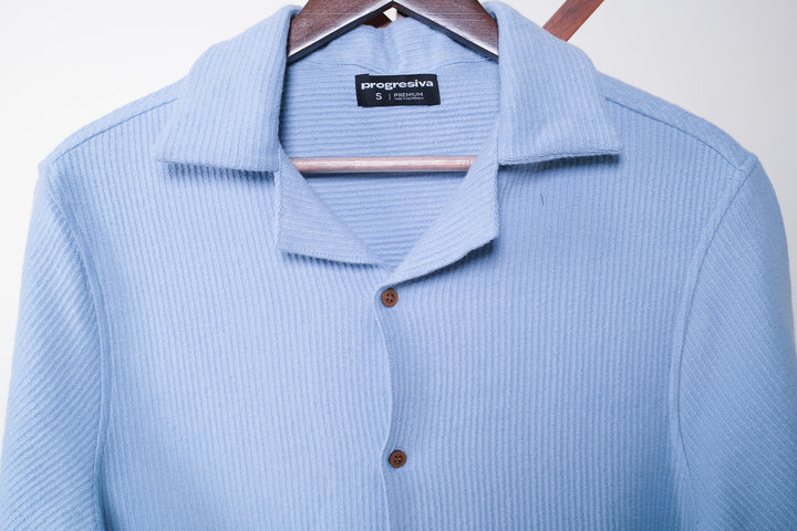 Playera de botones - regular fit - celeste