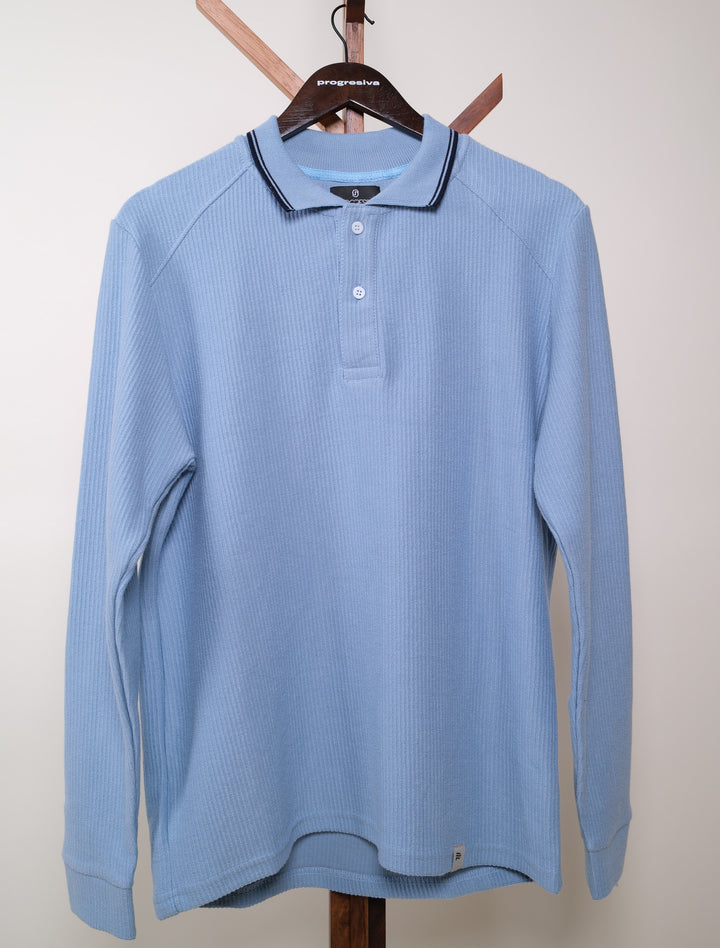 Playera manga larga - regular fit - celeste