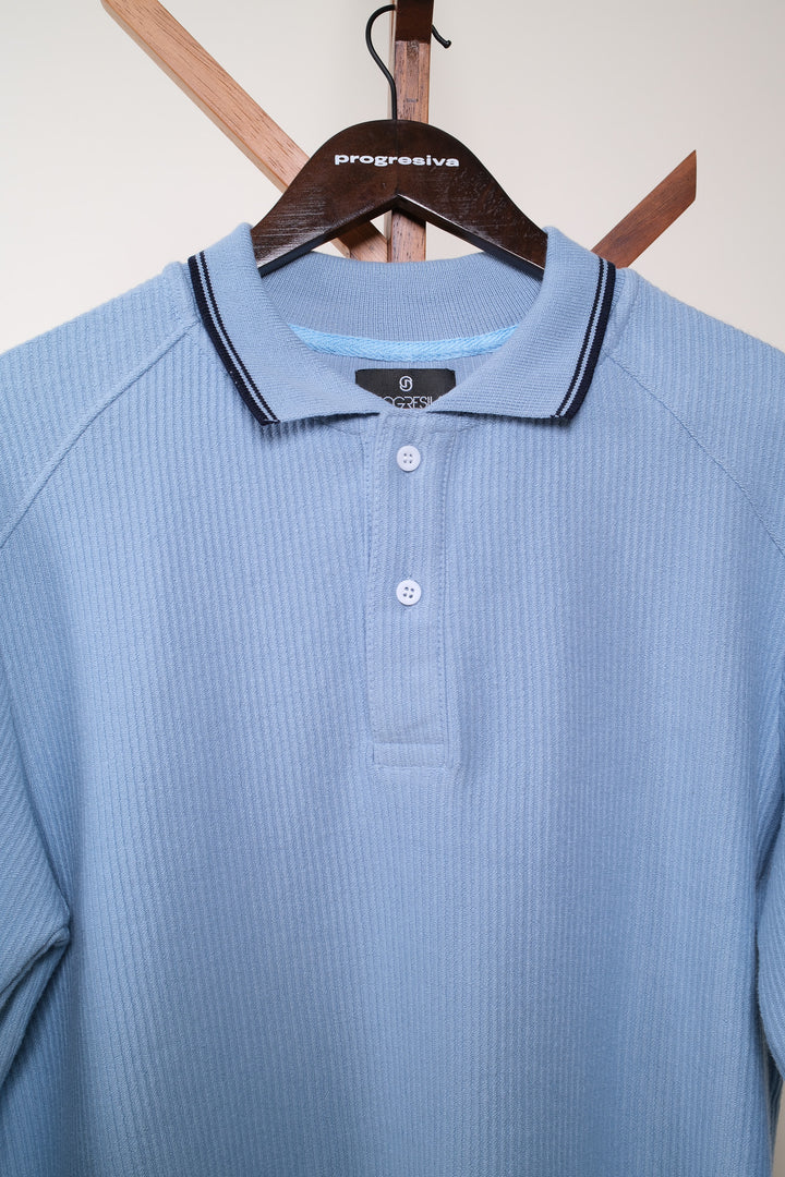 Playera manga larga - regular fit - celeste