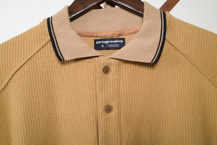 Playera manga larga - regular fit - camel