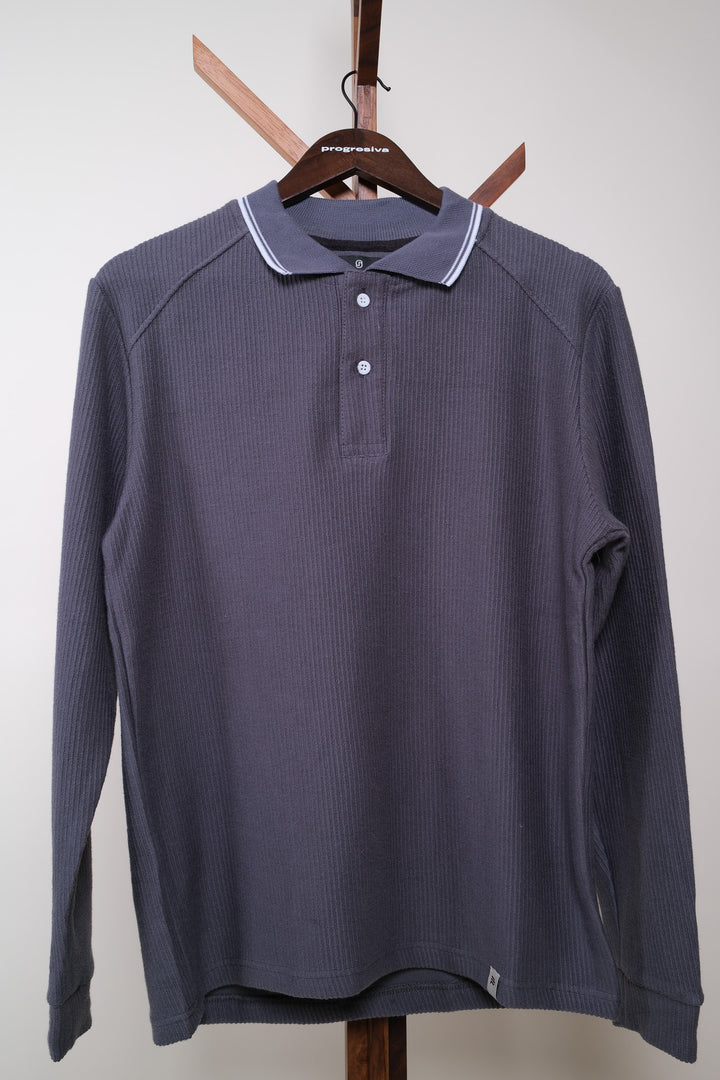 Playera manga larga - regular fit - gris oscuro