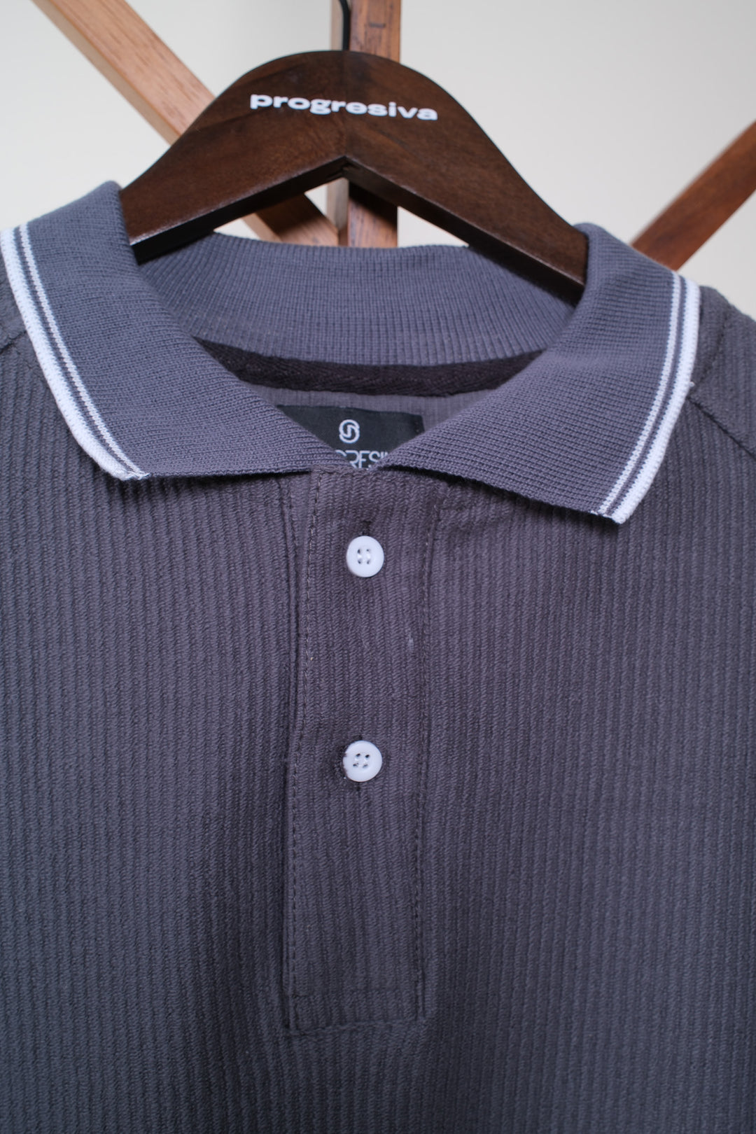 Playera manga larga - regular fit - gris oscuro