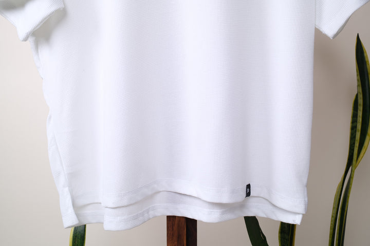 Playera Oversized Fit - blanca textura