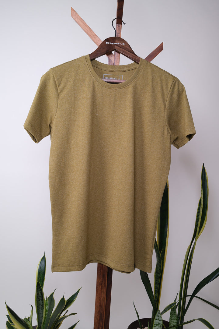 Playera Slim Fit - verde mostaza