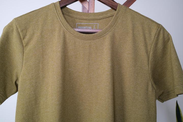 Playera Slim Fit - verde mostaza