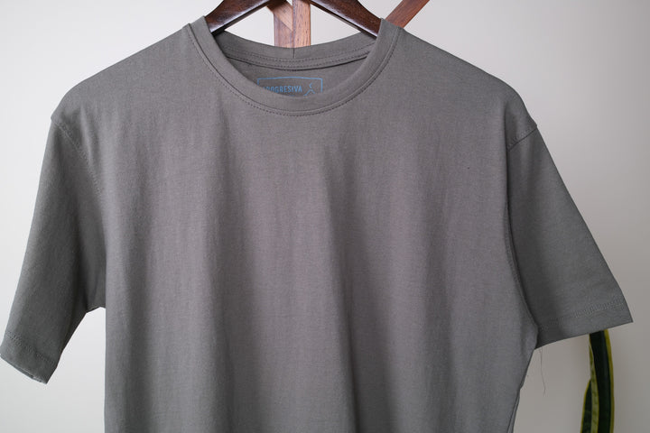 Playera Oversized Fit - verde grisáceo