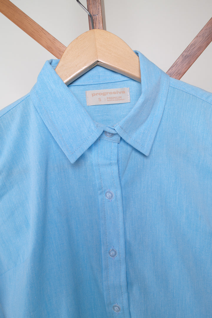 Blusa de botones - Azul claro