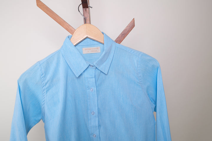 Blusa de botones - Azul claro