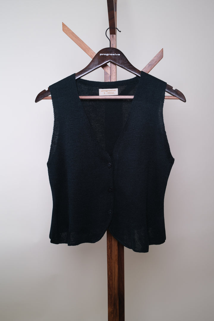 Chaleco Tejido - verde botella